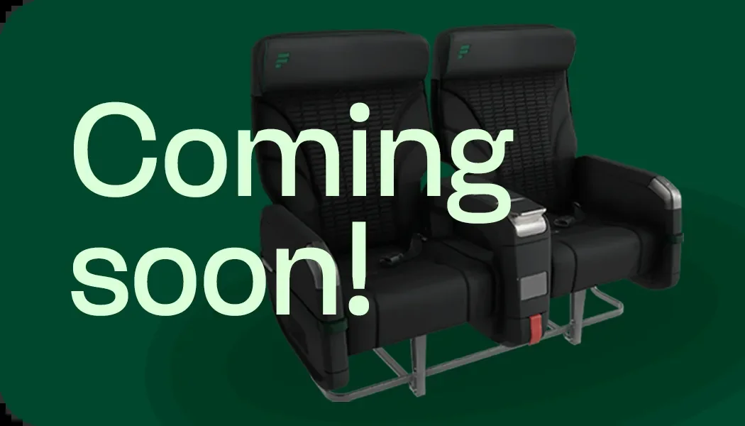 Frontier First Class seats in a 2-2 configuration