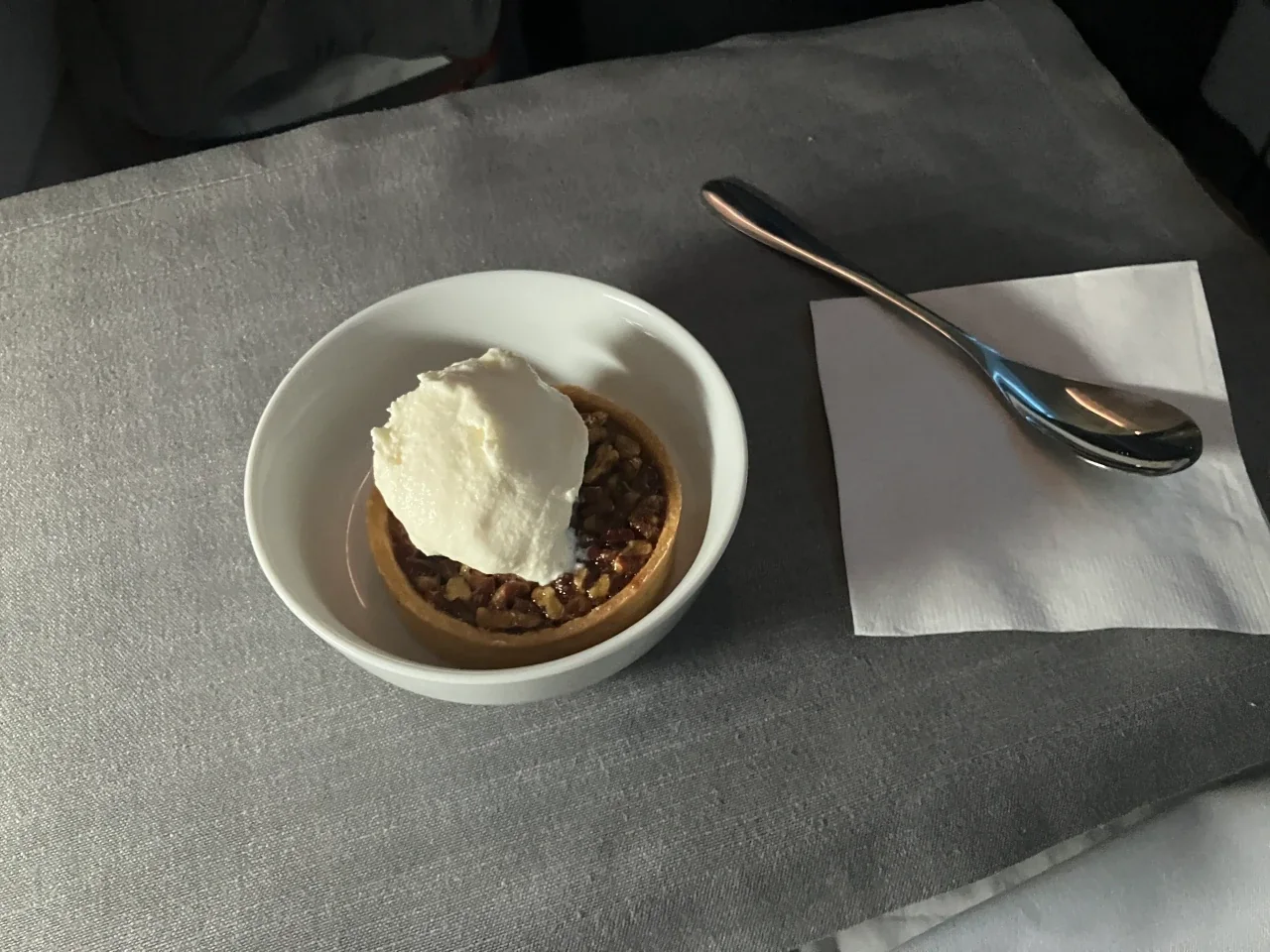 Centennial Pecan Tart with vanilla ice cream