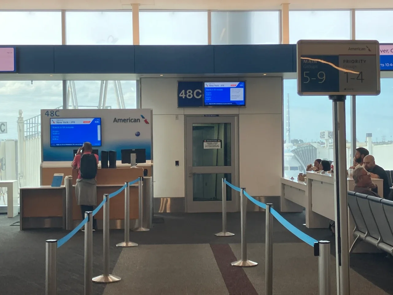 LAX gate during the A321T boarding