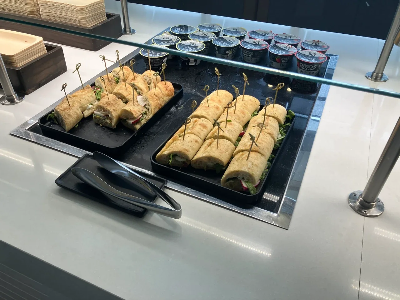 Food and beverage at the LAX TBIT temporary Admirals Club