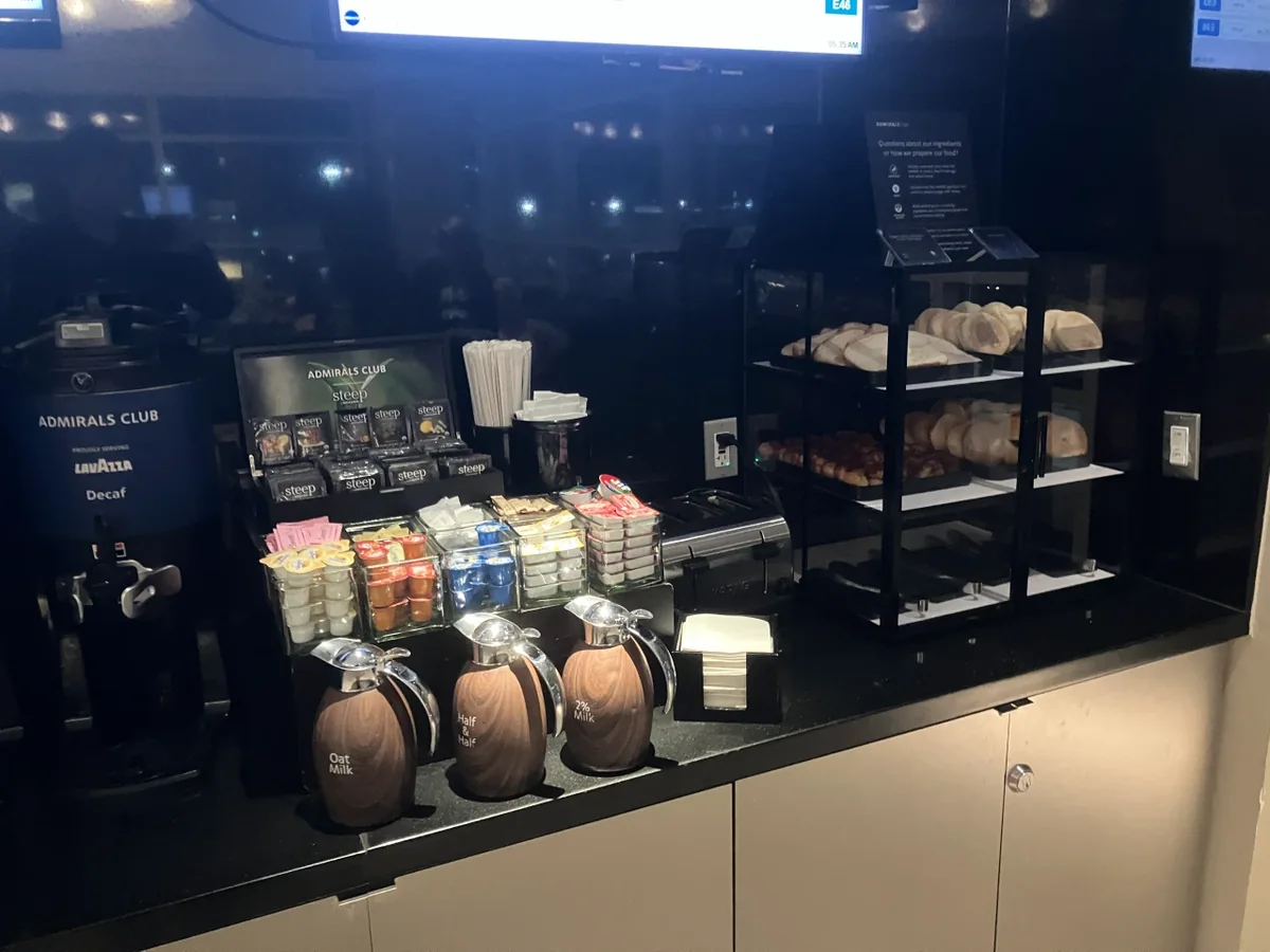 Coffee dispenser at the DCA C-gate Admirals Club