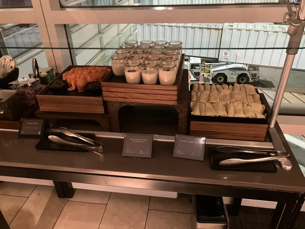 Breakfast buffet at the DCA C-gate Admirals Club
