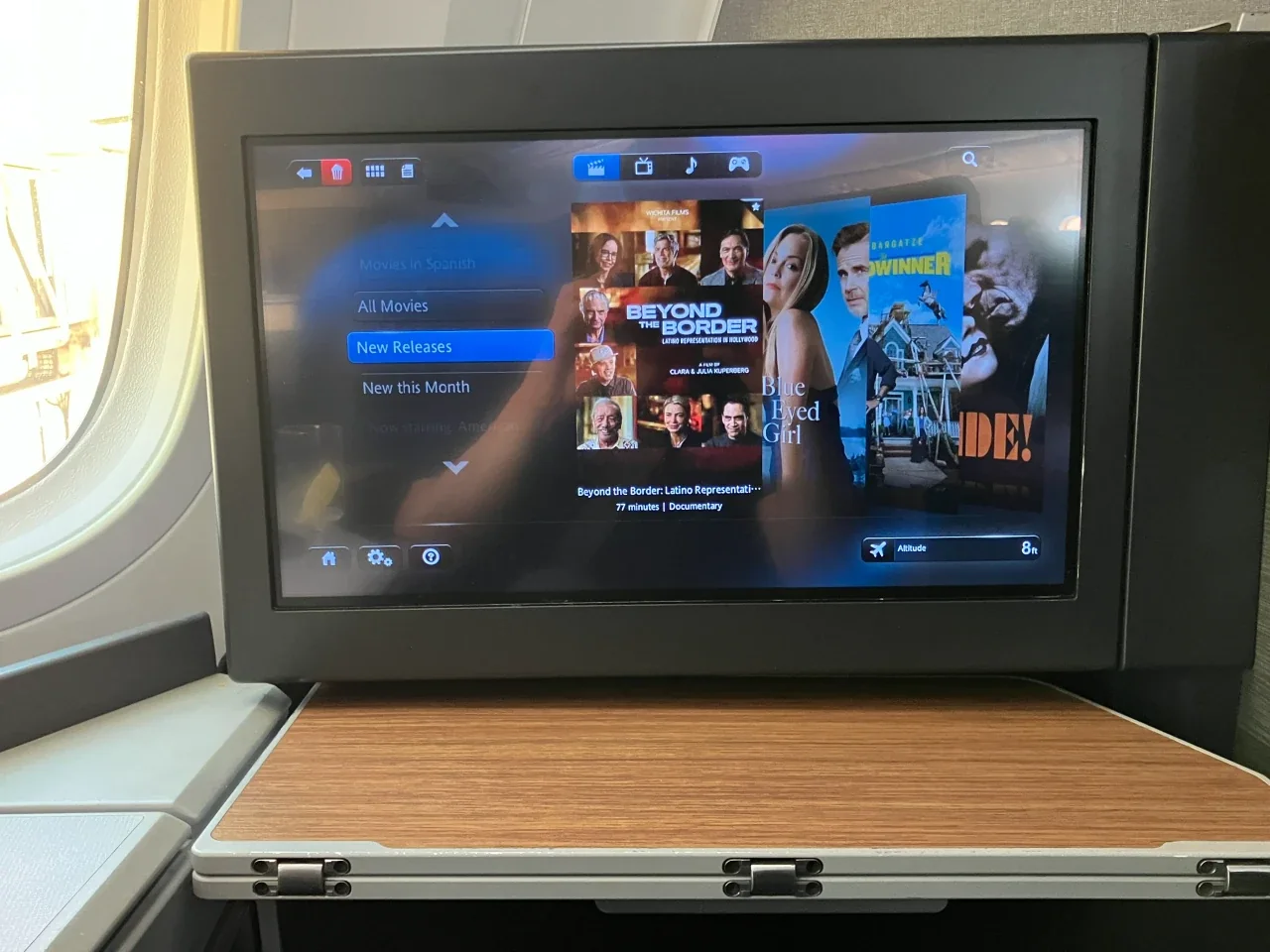 AA 235 FCO–JFK ife screen