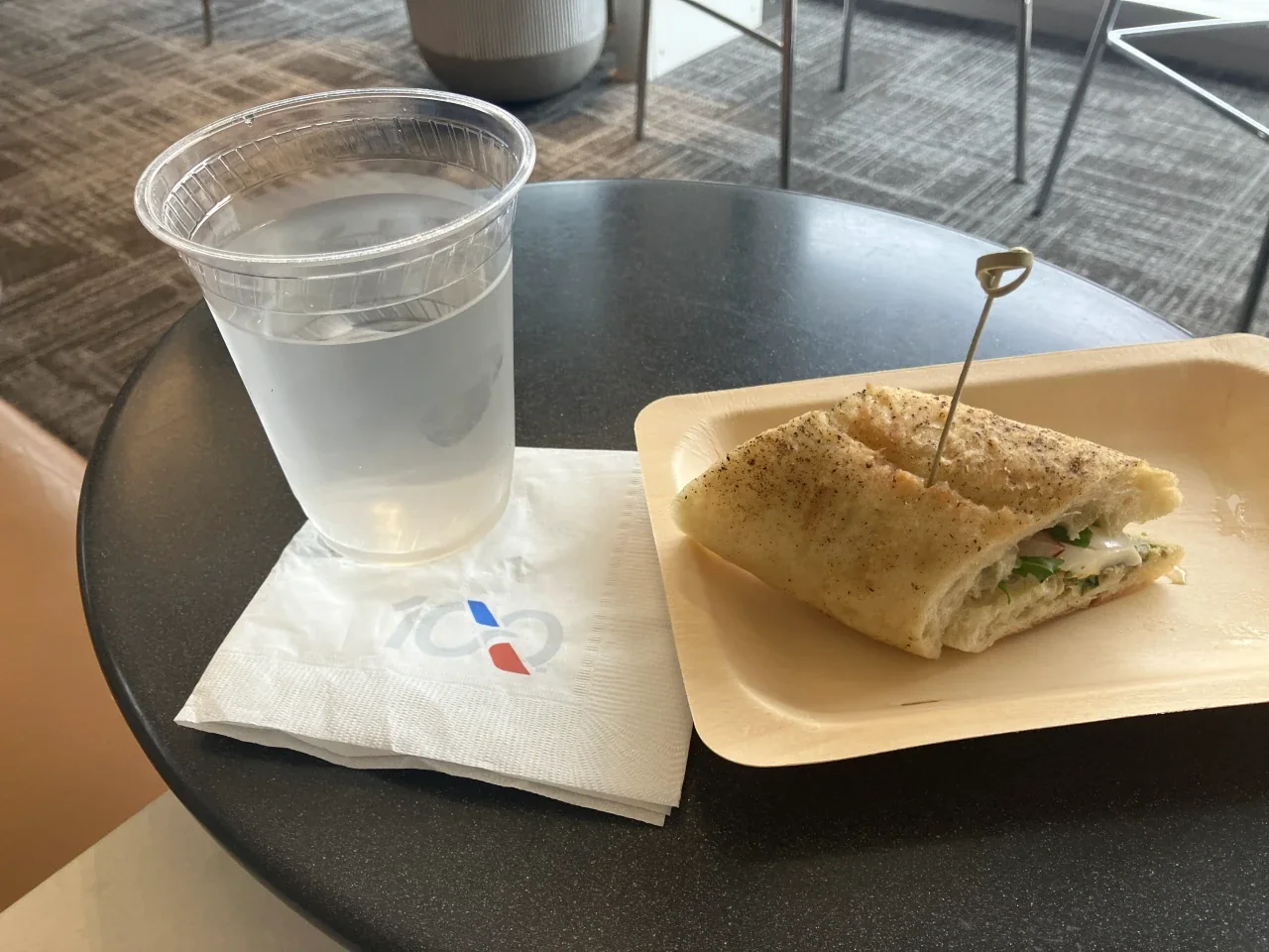 Food and beverage at the LAX TBIT temporary Admirals Club