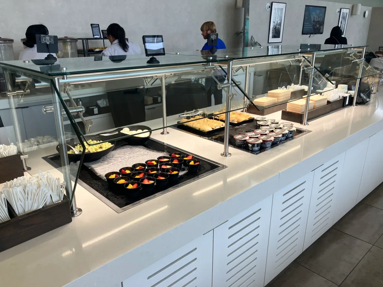 Food and beverage at the LAX TBIT temporary Admirals Club