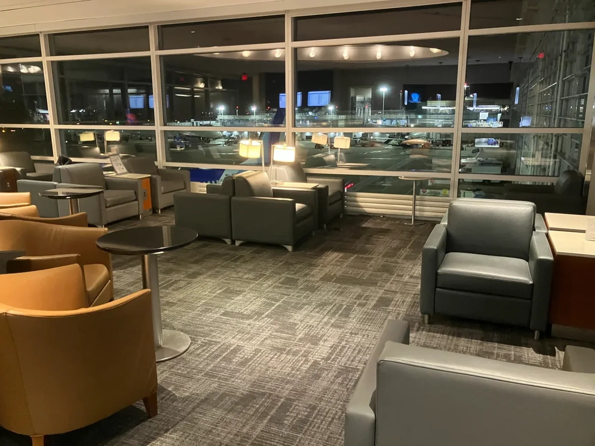 Lounge furniture at the DCA C-gate Admirals Club