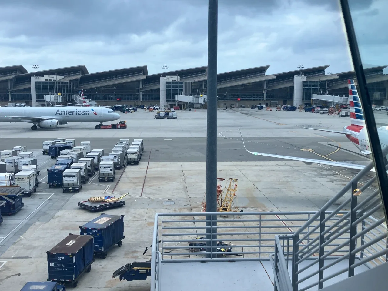 Window seat view of the TBIT apron from the LAX Flagship Lounge