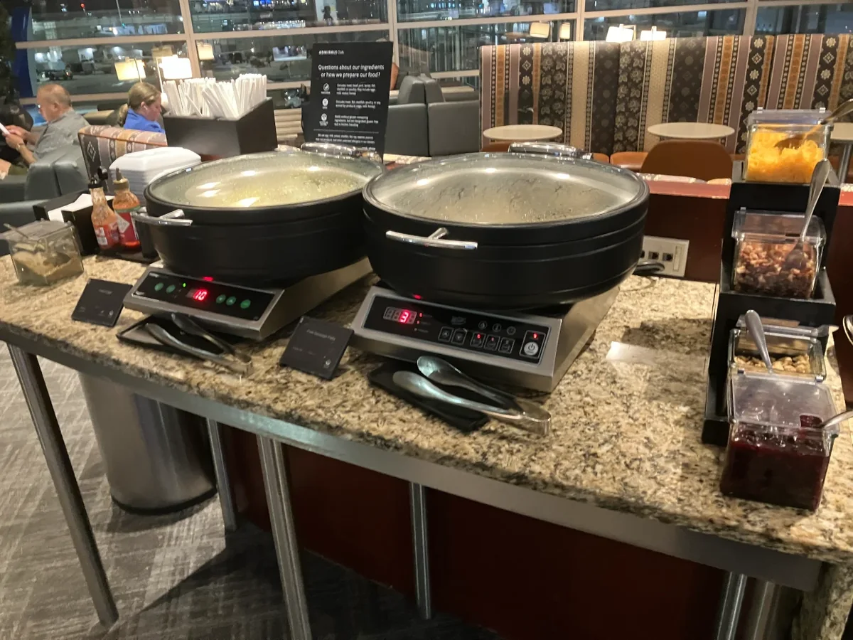 Breakfast spread at the DCA C-gate Admirals Club