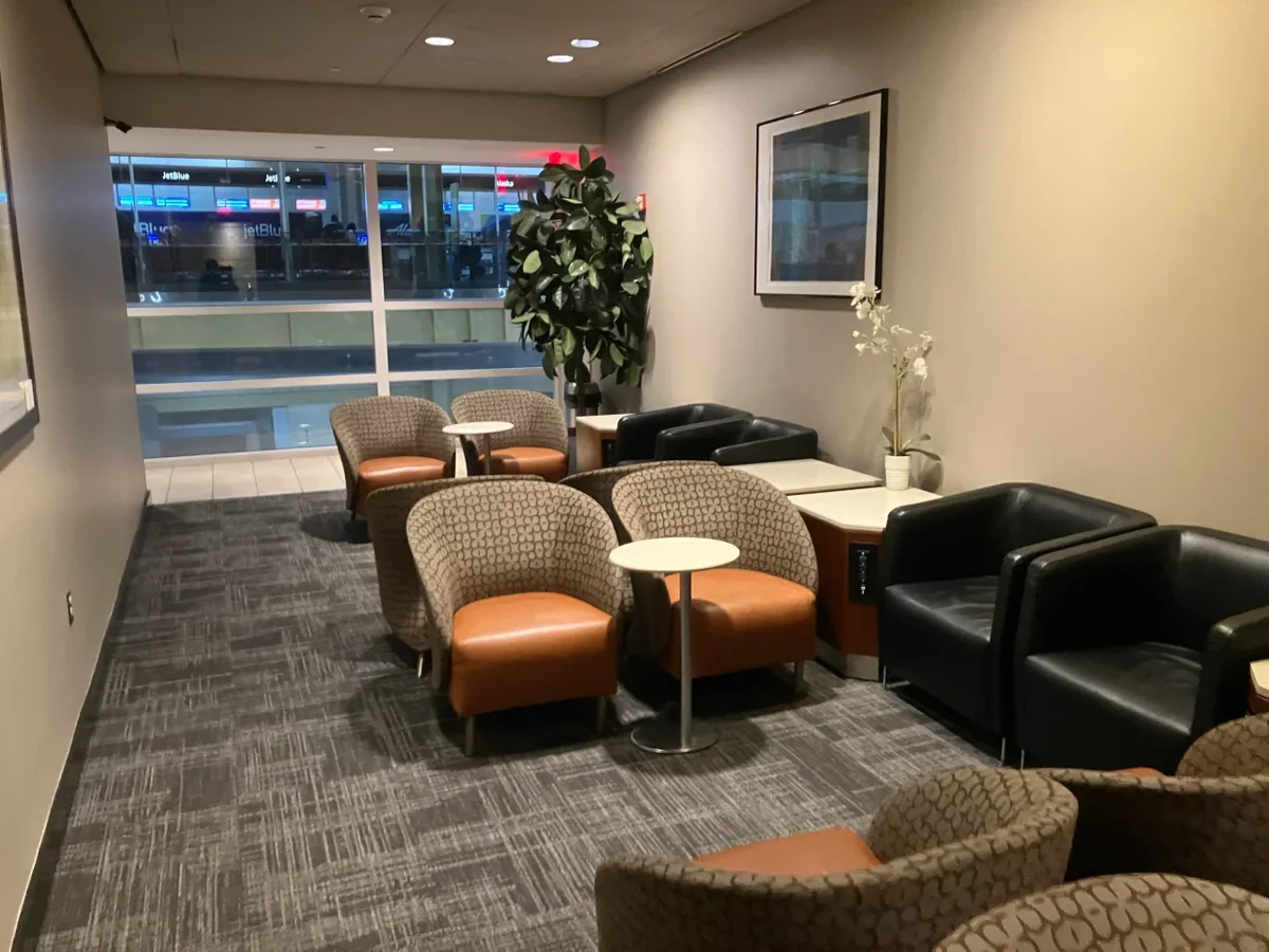 Well-kept chairs at the DCA C-gate Admirals Club
